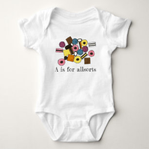 Body Para Bebé A es para Allkind Licorice All Sorts Candy Sweets