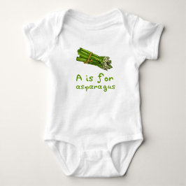 Body Para Bebé A es para ASPARAGUS Green Veggie Alphabet A