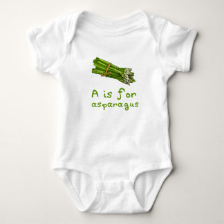 Body Para Bebé A es para ASPARAGUS Green Veggie Alphabet A