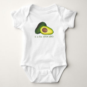 Body Para Bebé A es para AVOCADO Green Fruit First Alphabet ABCs