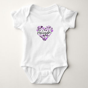Body Para Bebé Aaliyah, corazones morados