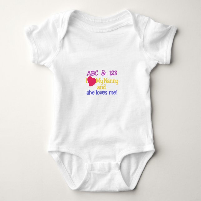 Body Para Bebé ¡ABC y 123 I My Nanny & She Love Me! (Anverso)