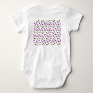 Body Para Bebé Abeja Linda Patrón Floral Estética Cottagecore Ros