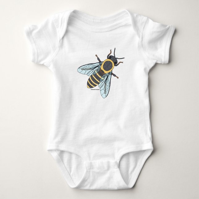 Body Para Bebé Abeja melífera (blanca) - Enterizo (Anverso)
