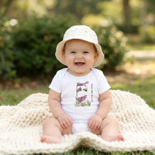 Body Para Bebé Abeja Pequeña Acuarela Personalizada