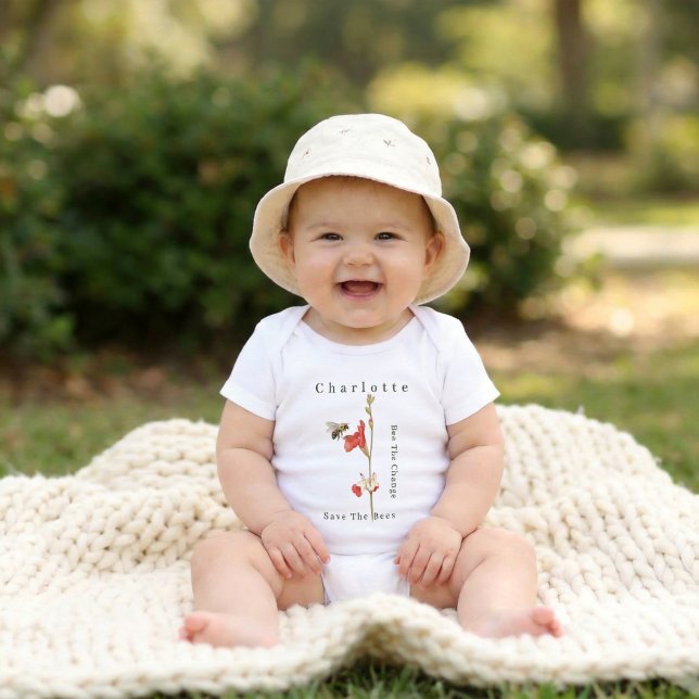 Body Para Bebé Abeja Personalizada El Cambio (Personalized Bee The Change Baby Bodysuit)