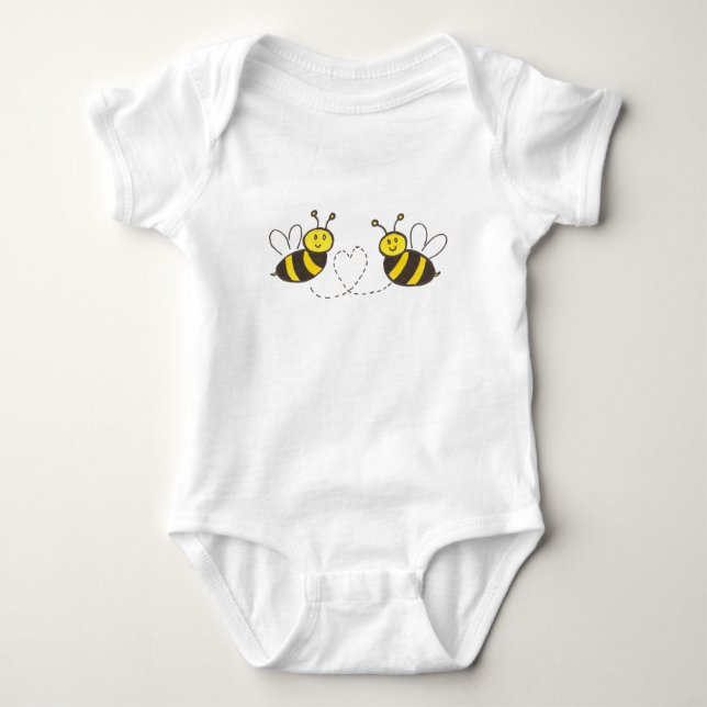 Body Para Bebé Abejas con corazón (Anverso)