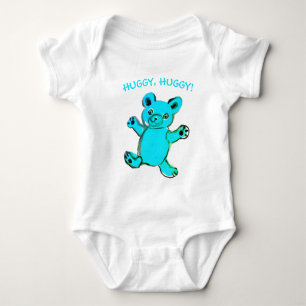Body Para Bebé Abrazos, abrazos, osito azul cielo
