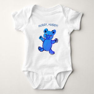 Body Para Bebé Abrazos, abrazos, oso de peluche azul cielo