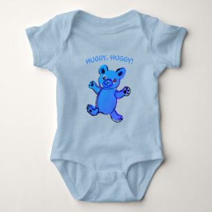 Body Para Bebé Abrazos, abrazos, oso de peluche azul cielo