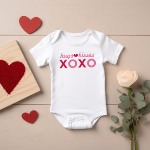 Body Para Bebé Abrazos y besos Chica de XOXO El día de San Valent