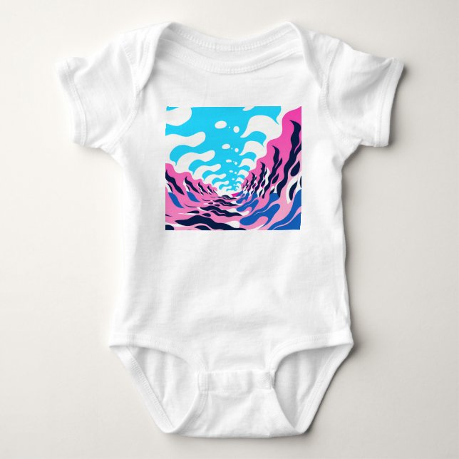 Body Para Bebé Abstract Dream Wave – Vibrant Surreal Flow (Anverso)