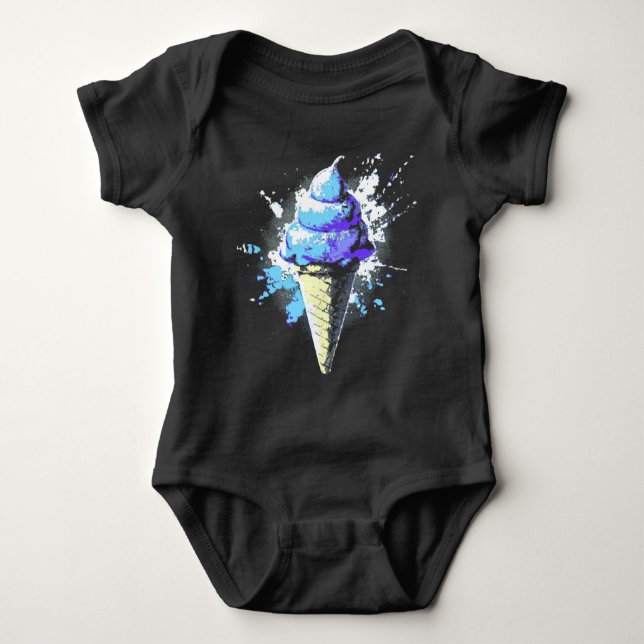 Body Para Bebé Abstracto de angustia Fuente de Crema de Hielo (Anverso)