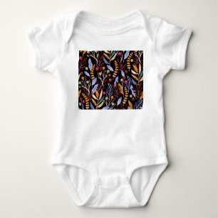 Body Para Bebé Abstracto Patrón de hierbas de plantas acuáticas