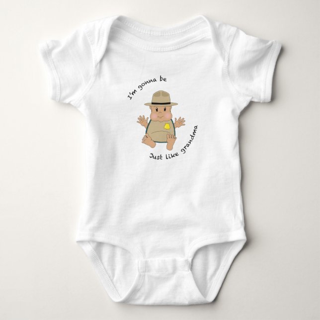 Body Para Bebé Abuela del guardabosques (Anverso)