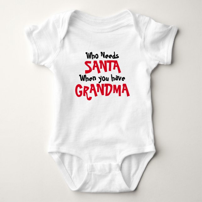 Body Para Bebé Abuela Santa (Anverso)