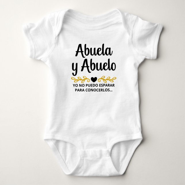 Body Para Bebé Abuela y Abuelo Invitación de embarazo en España (Anverso)