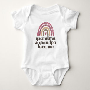 Body Para Bebé Abuela y abuelo me aman boho arcoiris