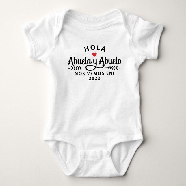 Body Para Bebé Abuela y Abuelo, revelación de bebé abuelo español (Anverso)