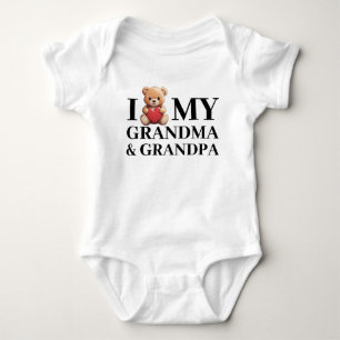 Body Para Bebé Abuelo Abuela Teddy Bear Love