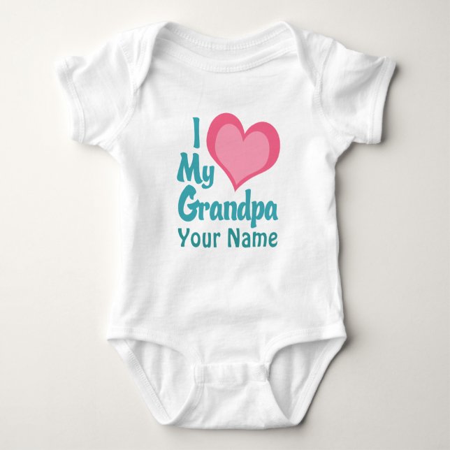 Body Para Bebé Abuelo personalizado del amor de I (Anverso)
