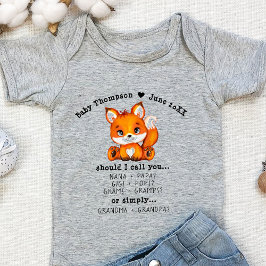 Body Para Bebé Abuelos Embarazo Revelar Invitación Personalizado