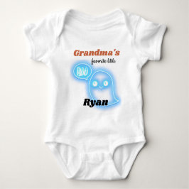Body Para Bebé Abuelos Personalizado Ghost Halloween Neon Blue