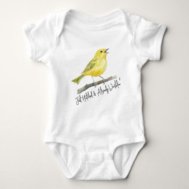 Body Para Bebé Acabo de ser odiado y ya Warblin'Yellow Warbler (Anverso)