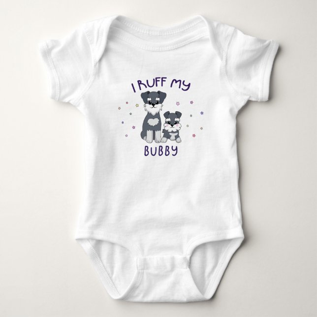 Body Para Bebé Acaricio a mi bebé - Cachorros adorables (Anverso)