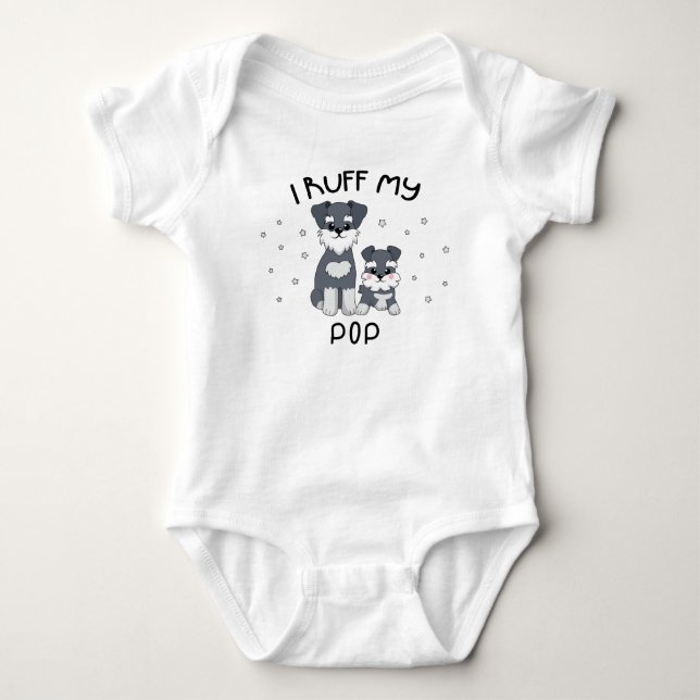 Body Para Bebé Acaricio a mi papá - Cachorro adorable (Anverso)