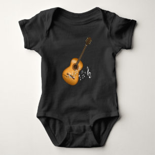 Body Para Bebé Acoustic Guitar Player Musical Notes Músico de Ar