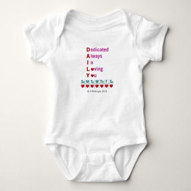 Body Para Bebé Acrónimo diario Baby Bodysuit (Anverso)