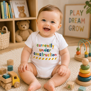 Body Para Bebé Actualmente en Construcción Divertido y Lindo