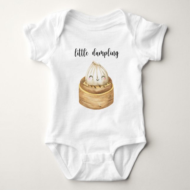 Body Para Bebé Acuarela adorable pequeño dumpling (Anverso)