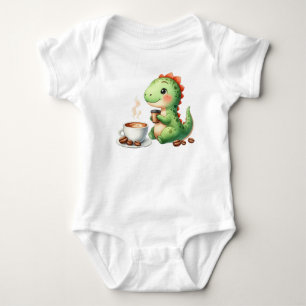 Body Para Bebé acuarela Cute Dinosaur T Rex beber café