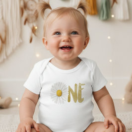 Body Para Bebé Acuarela de margarita primero, uno