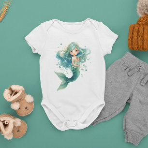 Body Para Bebé Acuarela de medusas coloridas de Baby Shower