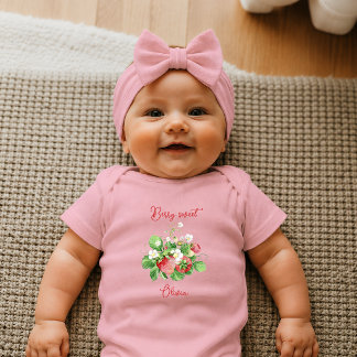 Body Para Bebé Acuarela Fresa Dulce Recién Nacido