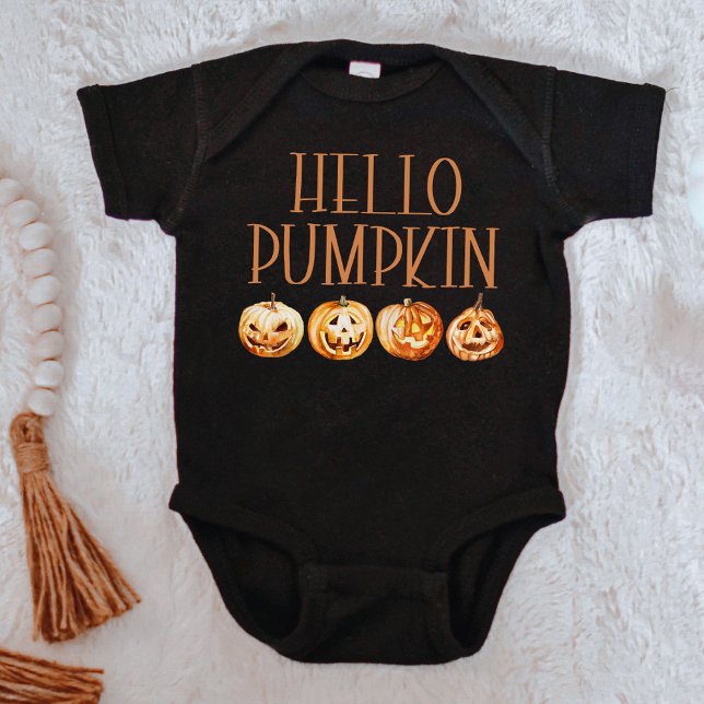 Body Para Bebé Acuarela Hola Calabaza Halloween Otoño (Subido por el creador)