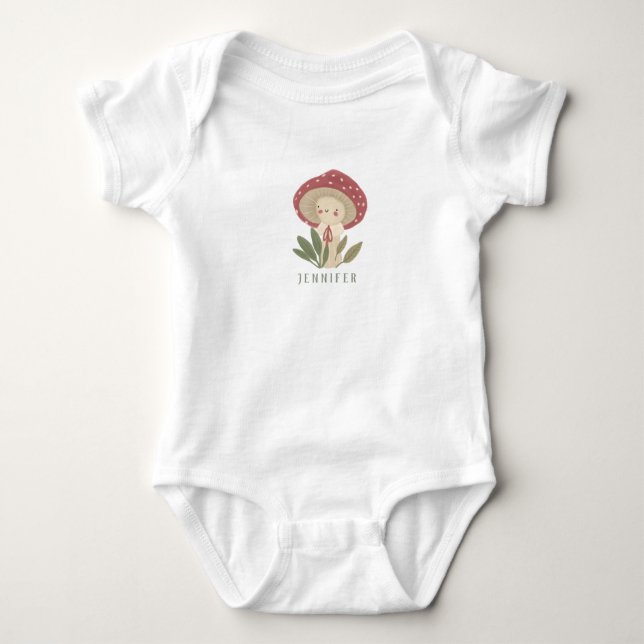 Body Para Bebé Acuarela Pequeño hongo Baby Bodysuit (Anverso)