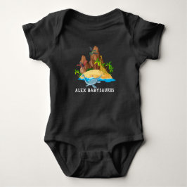 Body Para Bebé Acuarela personalizada cute salvaje Babysaurus neg