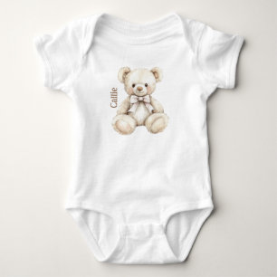 Body Para Bebé Acuarela personalizada Teddy Bear Baby