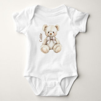 Body Para Bebé Acuarela personalizada Teddy Bear Baby