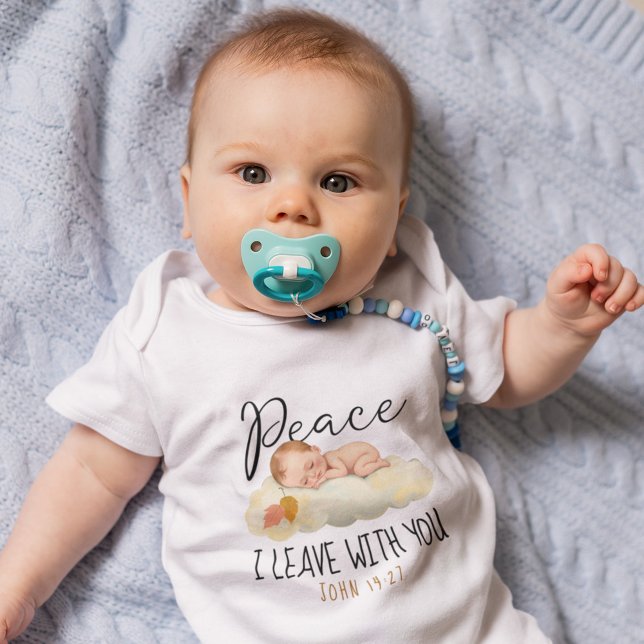 Body Para Bebé Acuarela Sleeping Baby Christian Bible Verso (Subido por el creador)