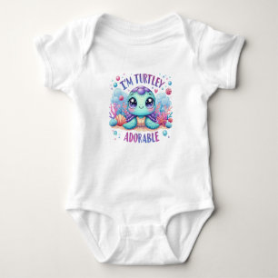 Body Para Bebé Acuarela soy una tortuga marina pastel adorable