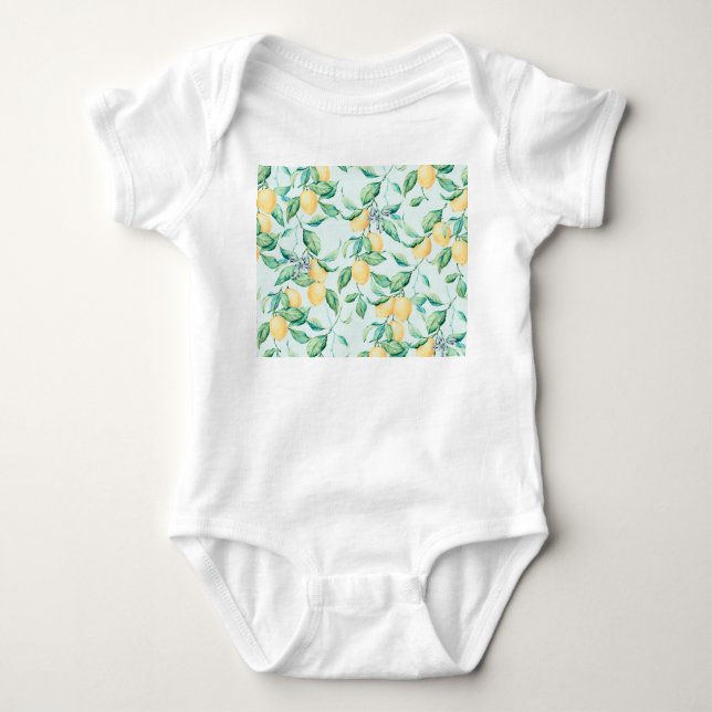 Body Para Bebé Acuarela verde limón: Romance sin foco (Anverso)