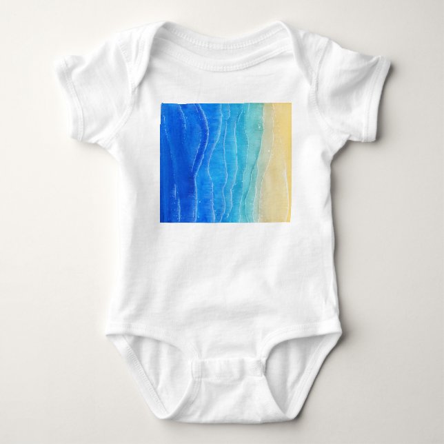 Body Para Bebé Acuarela y vistas a la playa. (Anverso)