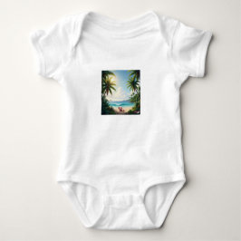Body Para Bebé Adorable Baby Bodysuit – Elephant & Palm Trees
