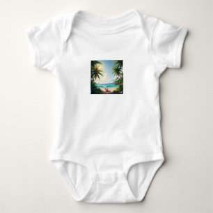 Body Para Bebé Adorable Baby Bodysuit – Elephant & Palm Trees
