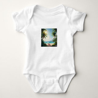 Body Para Bebé Adorable Baby Bodysuit – Elephant & Palm Trees